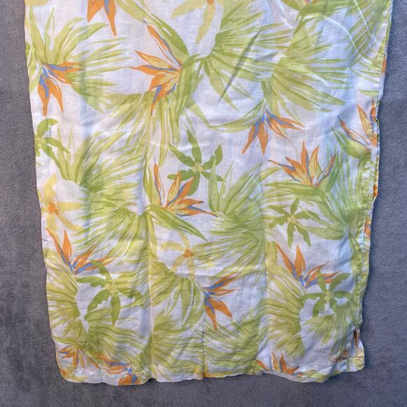 Cotton Connection Dress Medium Linen Hawaiian Tropical Floral‎ Vacation Resort - Picture 10 of 13